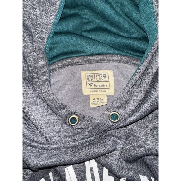 Philadelphia Eagles Hoodie XL Gray NFL Pro Line Fanatics Pullover Sweatshirt - Picture 5 of 9